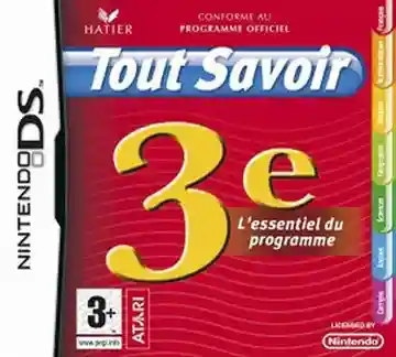 Tout Savoir 3e - L'Essentiel du Programme (France)-Nintendo DS